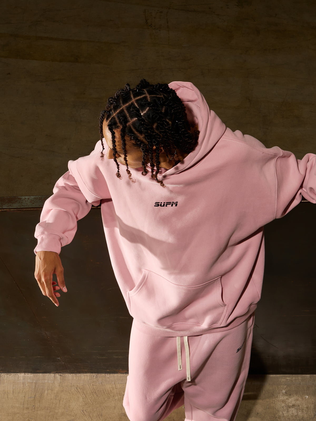 SUPM Pink Cloud Hoodie Set