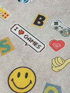 Vintage Gaming Sticker Style Motif Oversized T-Shirt