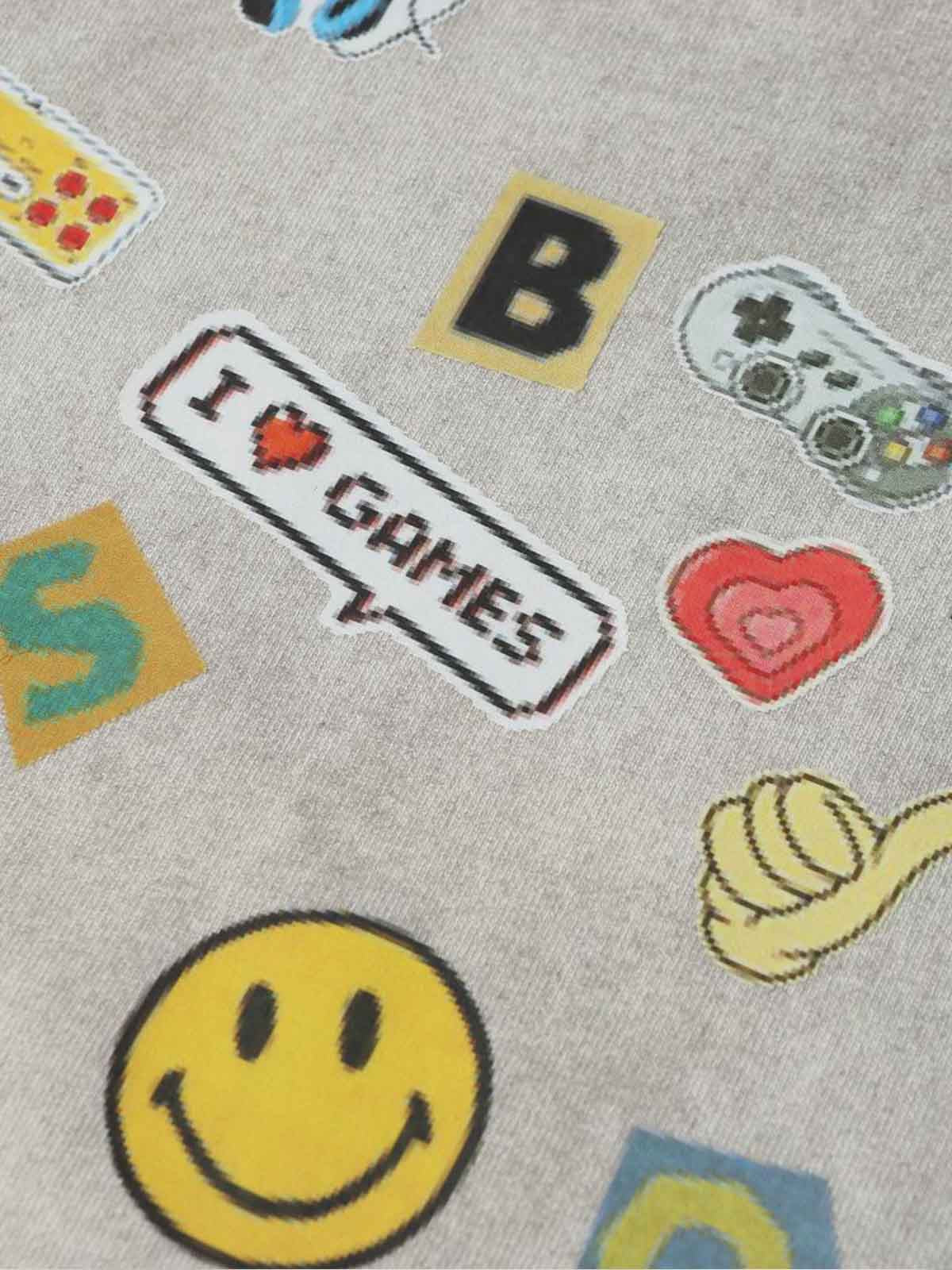 Vintage Gaming Sticker Style Motif Oversized T-Shirt
