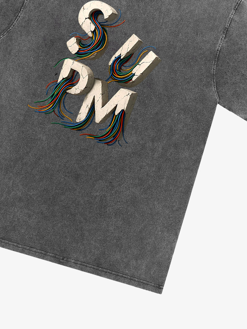 SPMD Letter Cable Graphic T-Shirt