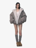 Oversized Reversible Fur Hooded Jacket - 2544