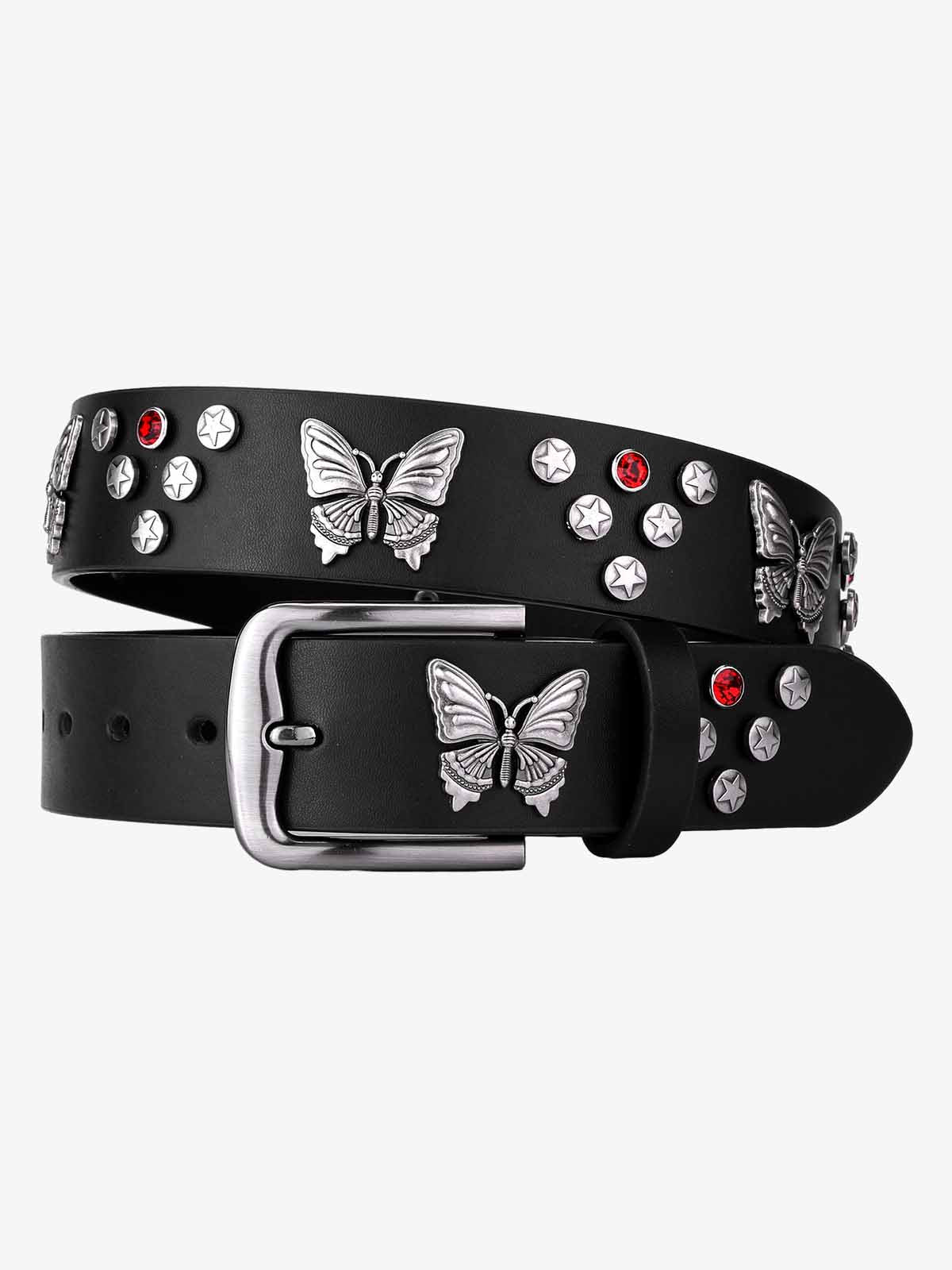 Vintage Butterfly & Star Studded Punk Belt