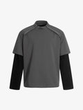 Mock Neck Layered Long Sleeve T Shirt