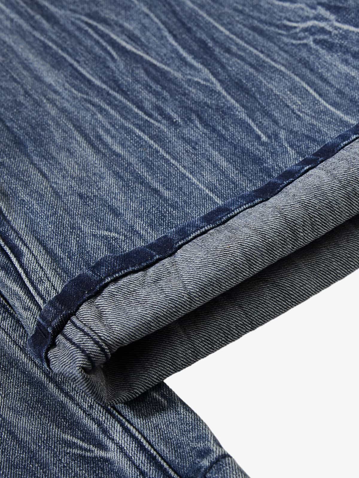Vintage Washed Distressed Flared Denim Jeans