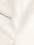 Pleated Back Sleeve Zip Up Jacket
