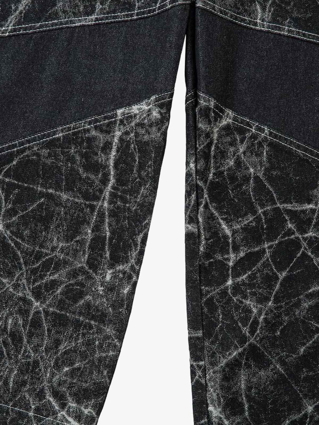 Deconstructed Split Tie-Dye Jeans