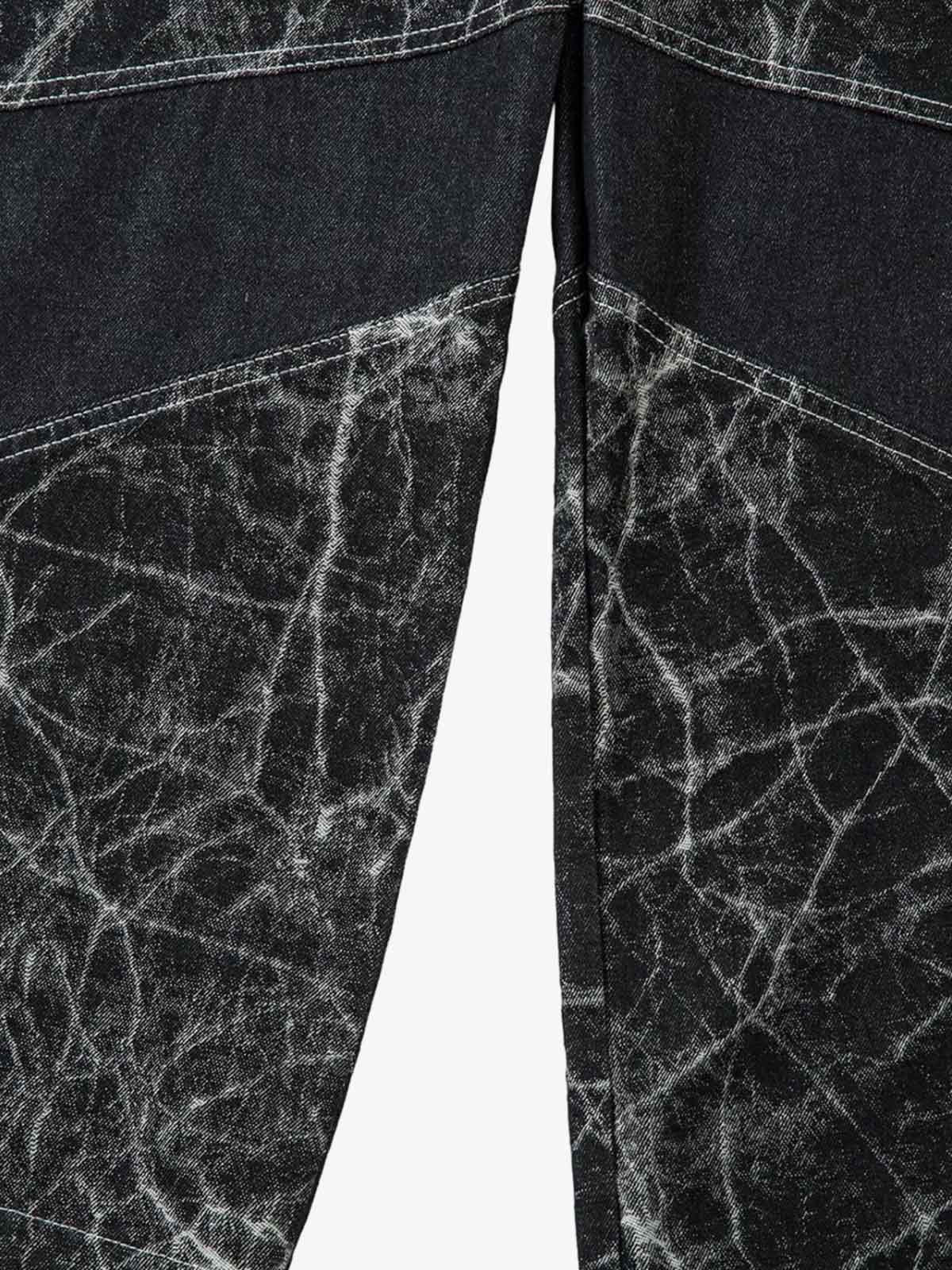 Deconstructed Split Tie-Dye Jeans