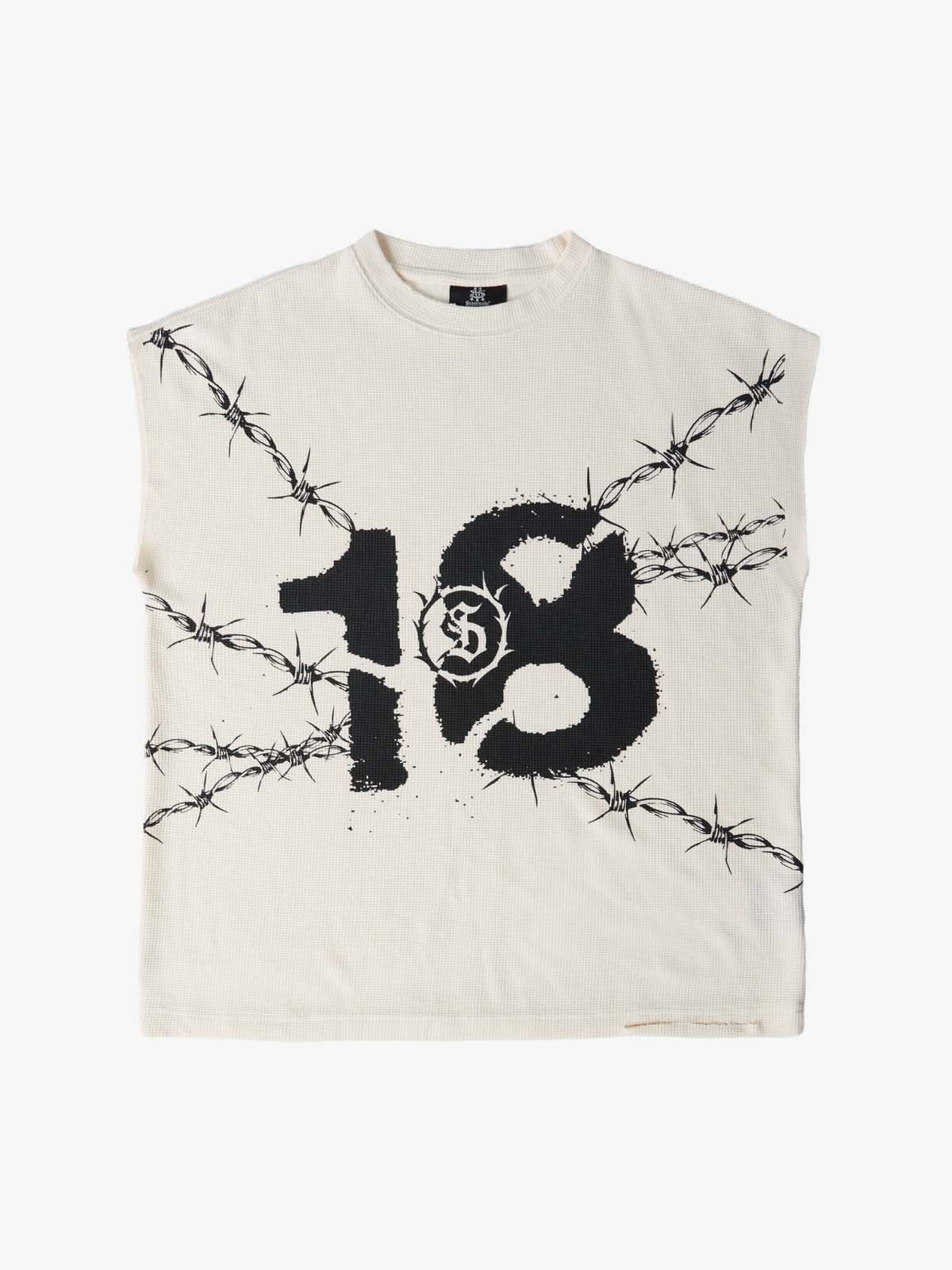 Waffle Thorn Print Sleeveless T-Shirt