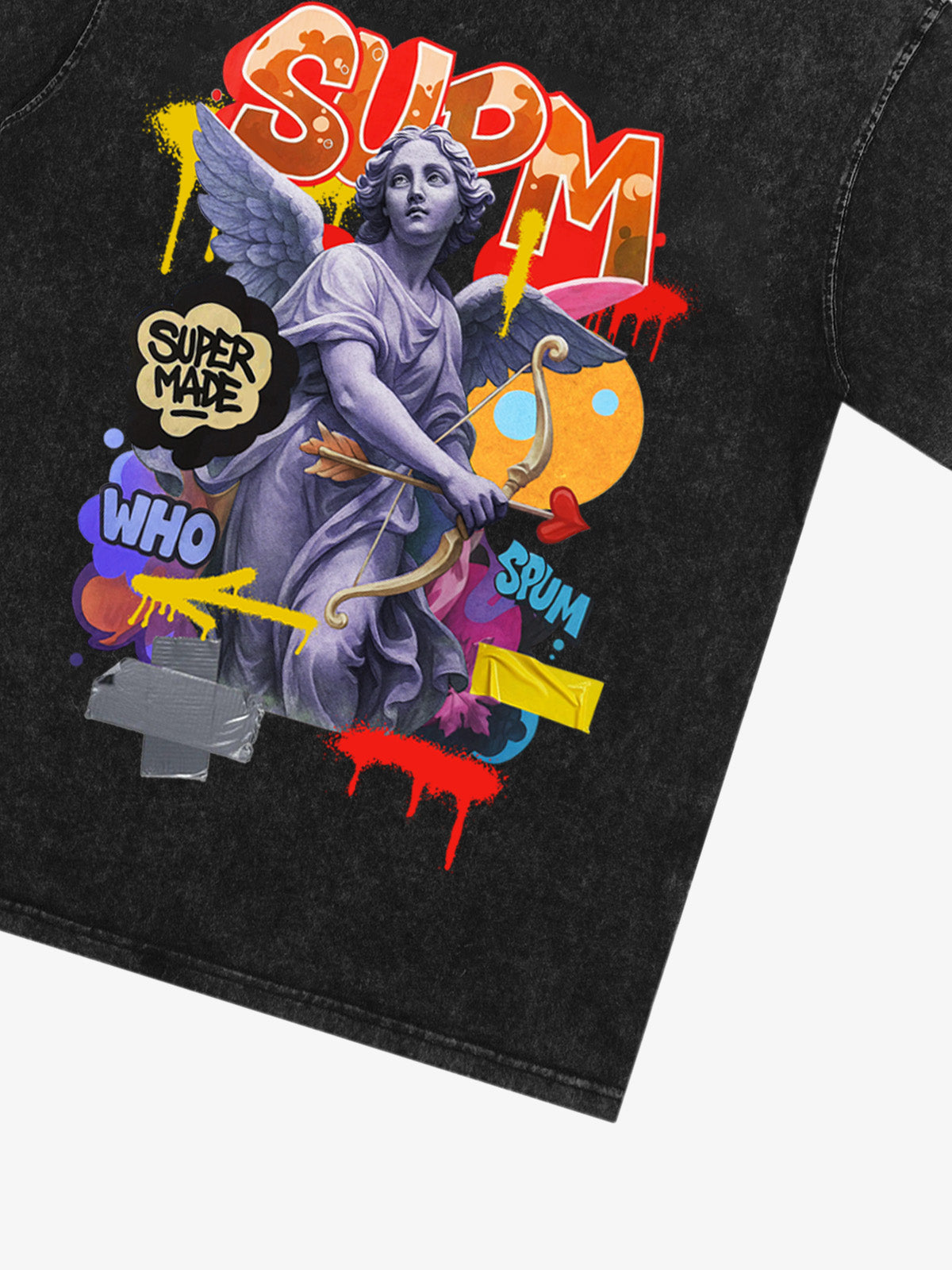 Retro Angel Statue Graffiti T-Shirt