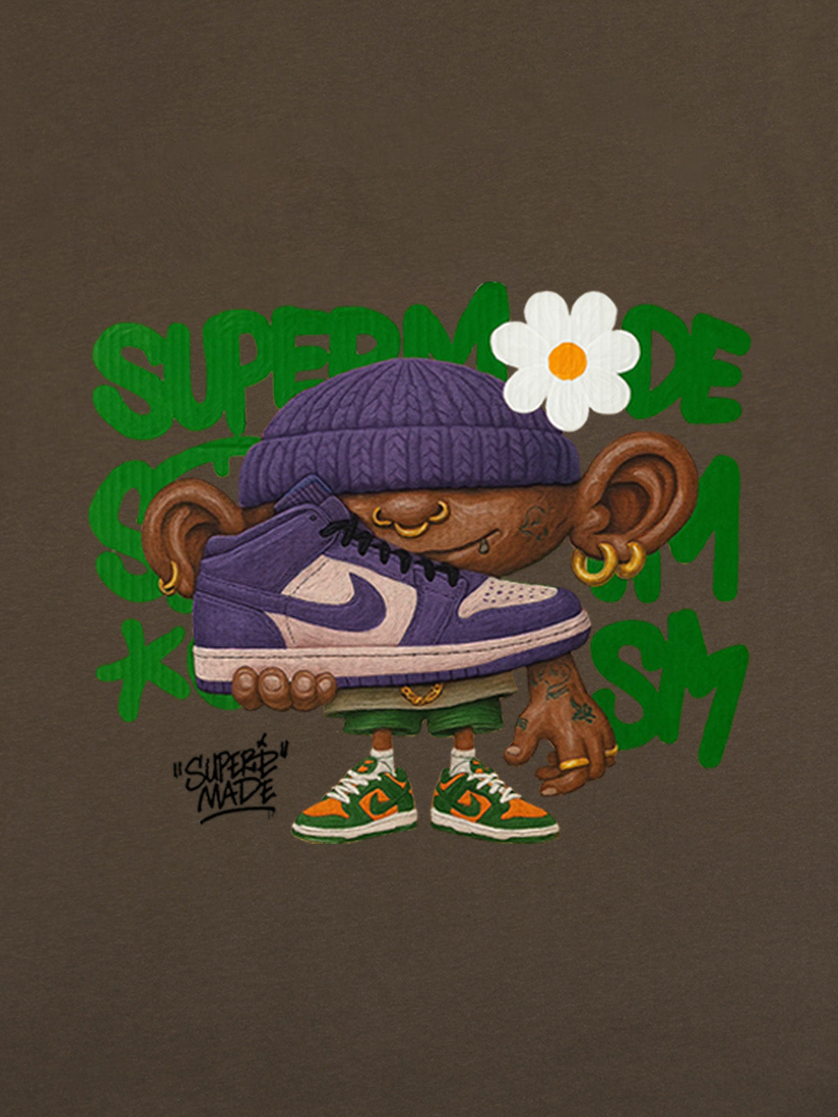Street Cartoon Sneaker Graffiti Sneaker T-shirt