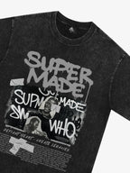 Streetwear Graffiti Character Collage Graphic T-Shirt