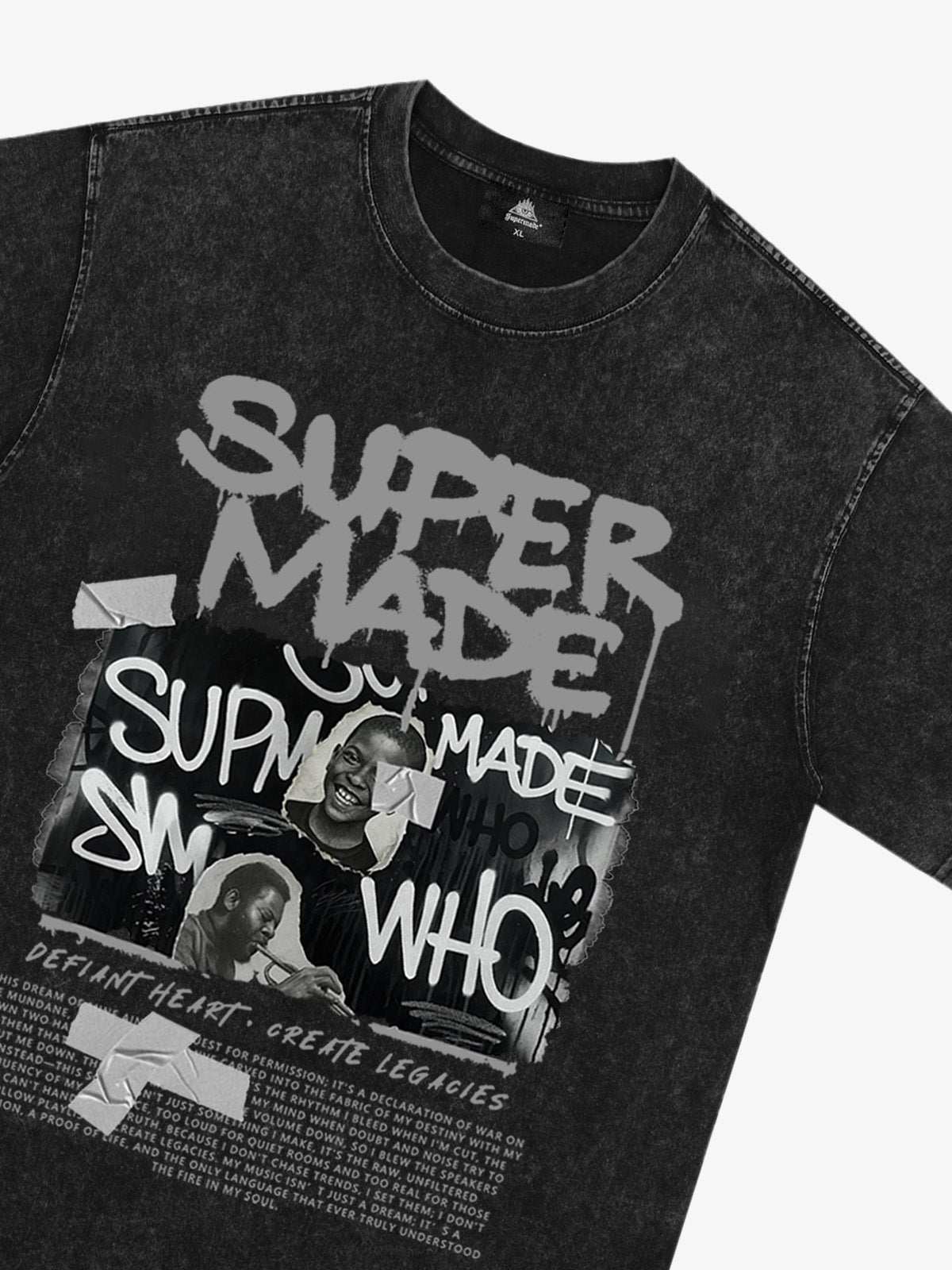 Streetwear Graffiti Character Collage Graphic T-Shirt