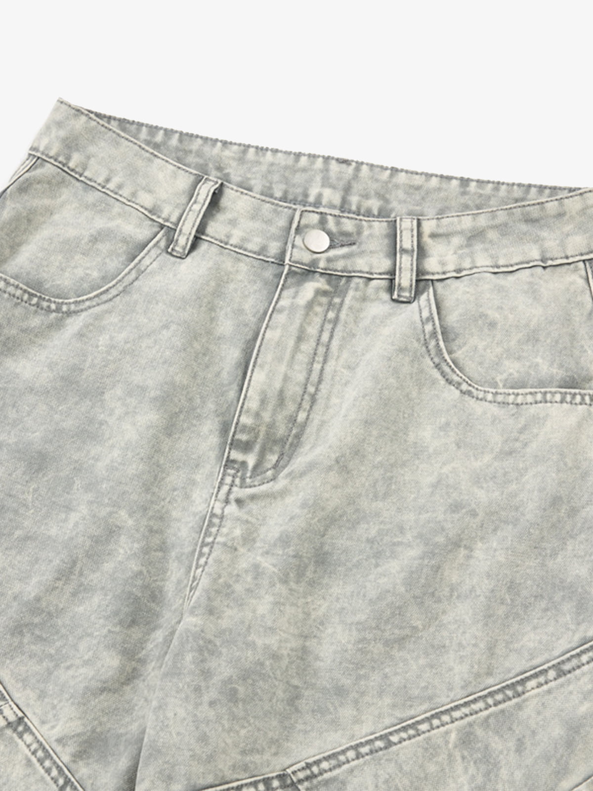 Vintage Washed Multi-Pocket Barrel Jeans