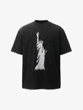 Statue of Liberty Print and Star Details T-Shirt