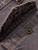 Retro Faded Multi-Pocket Flared Cargo Jeans