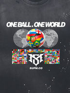 Washed One Ball One World Soccer Graphic T-Shirt