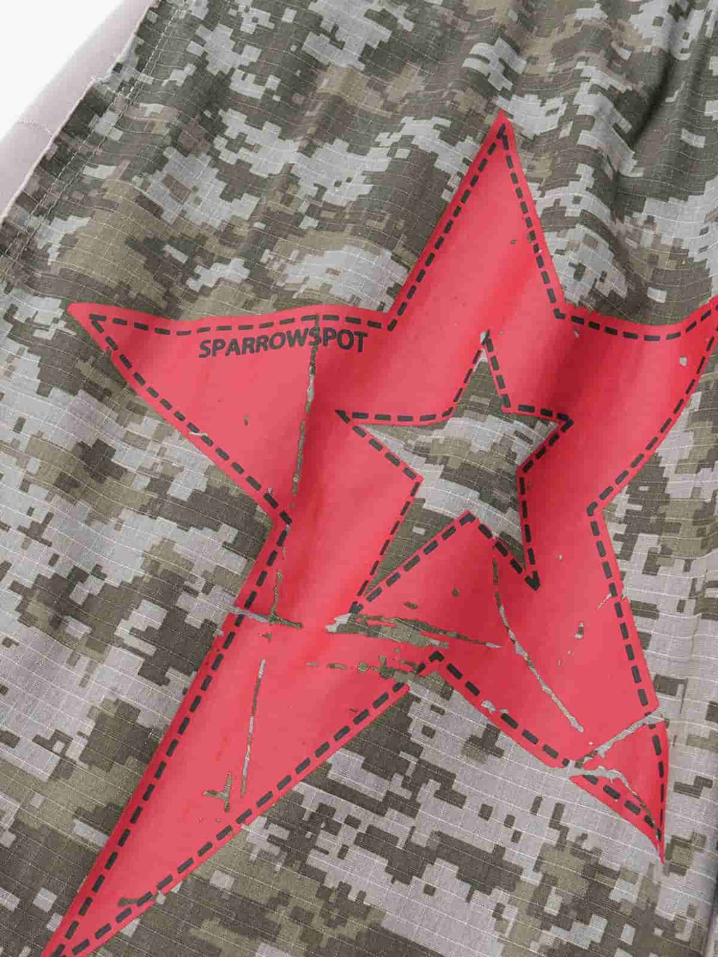 Retro Camouflage Star Patch Colorblock Casual Pants