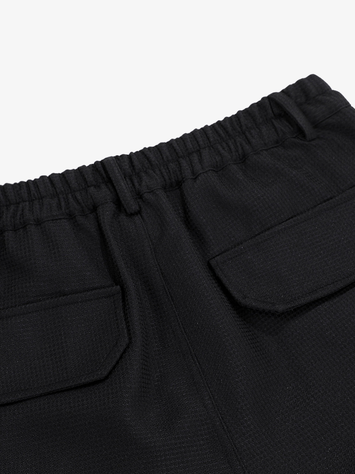 Multi-Pocket Textured Fabric Flared Pants