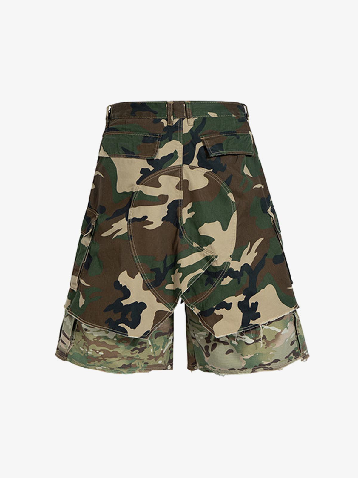 Layered Camouflage Multi-Pocket Cargo Jorts