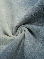Washed Metal Hook Front Design Barrel Jeans