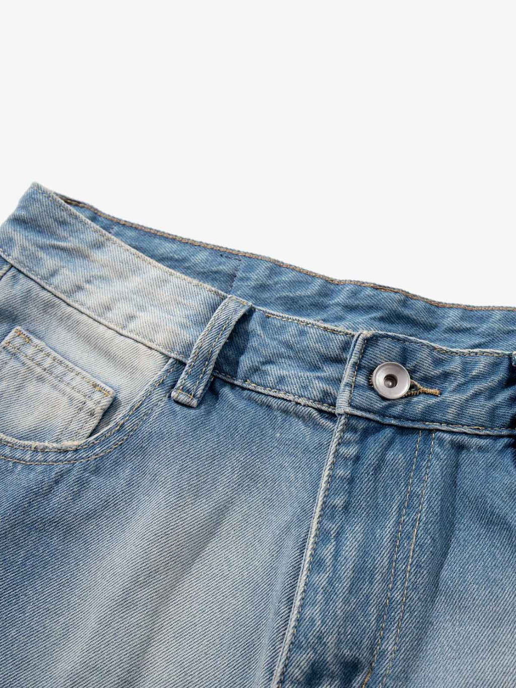Bleach Wash Wide Leg Denim Jeans