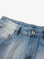 Bleach Wash Wide Leg Denim Jeans