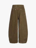 Washed Panel Cut Wide Leg Denim Jeans