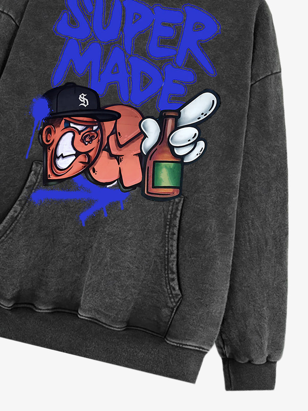 Original Contrast Color Letter Graphic Hoodie