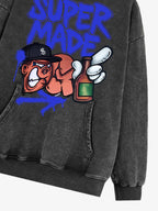 Original Contrast Color Letter Graphic Hoodie