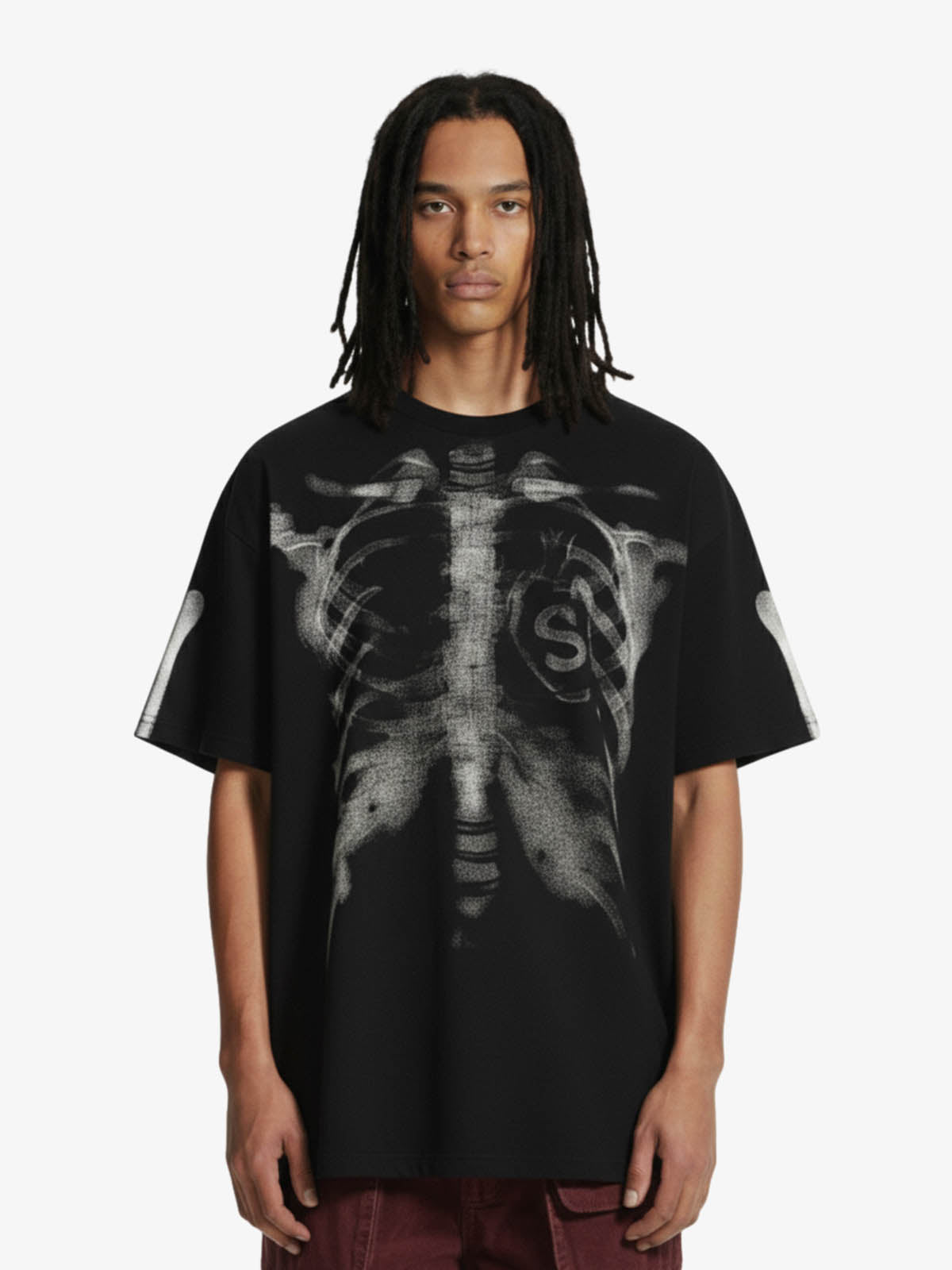 X-Ray Skeleton Graphic Waffle T-Shirt