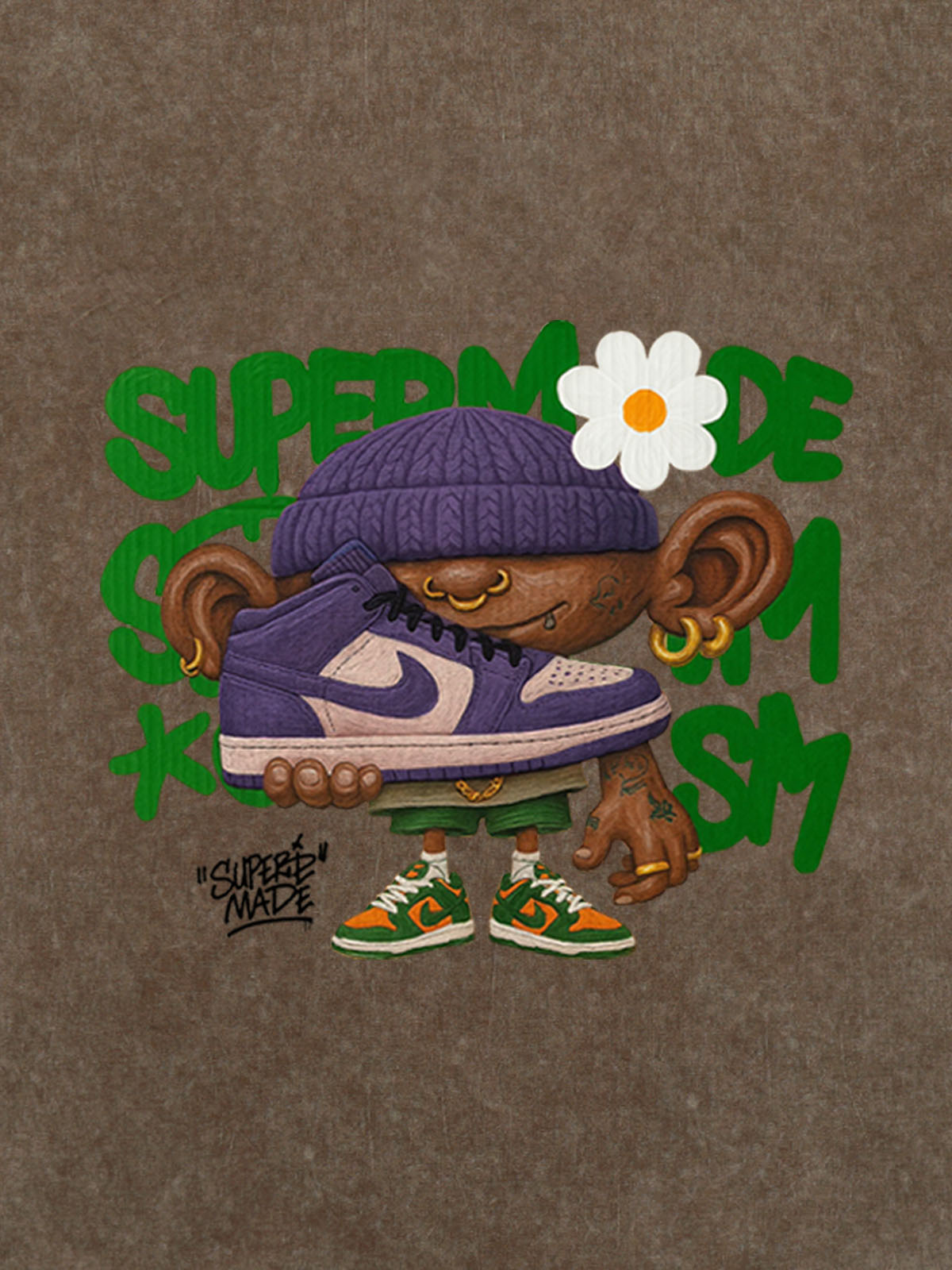 Street Cartoon Sneaker Graffiti Sneaker T-shirt