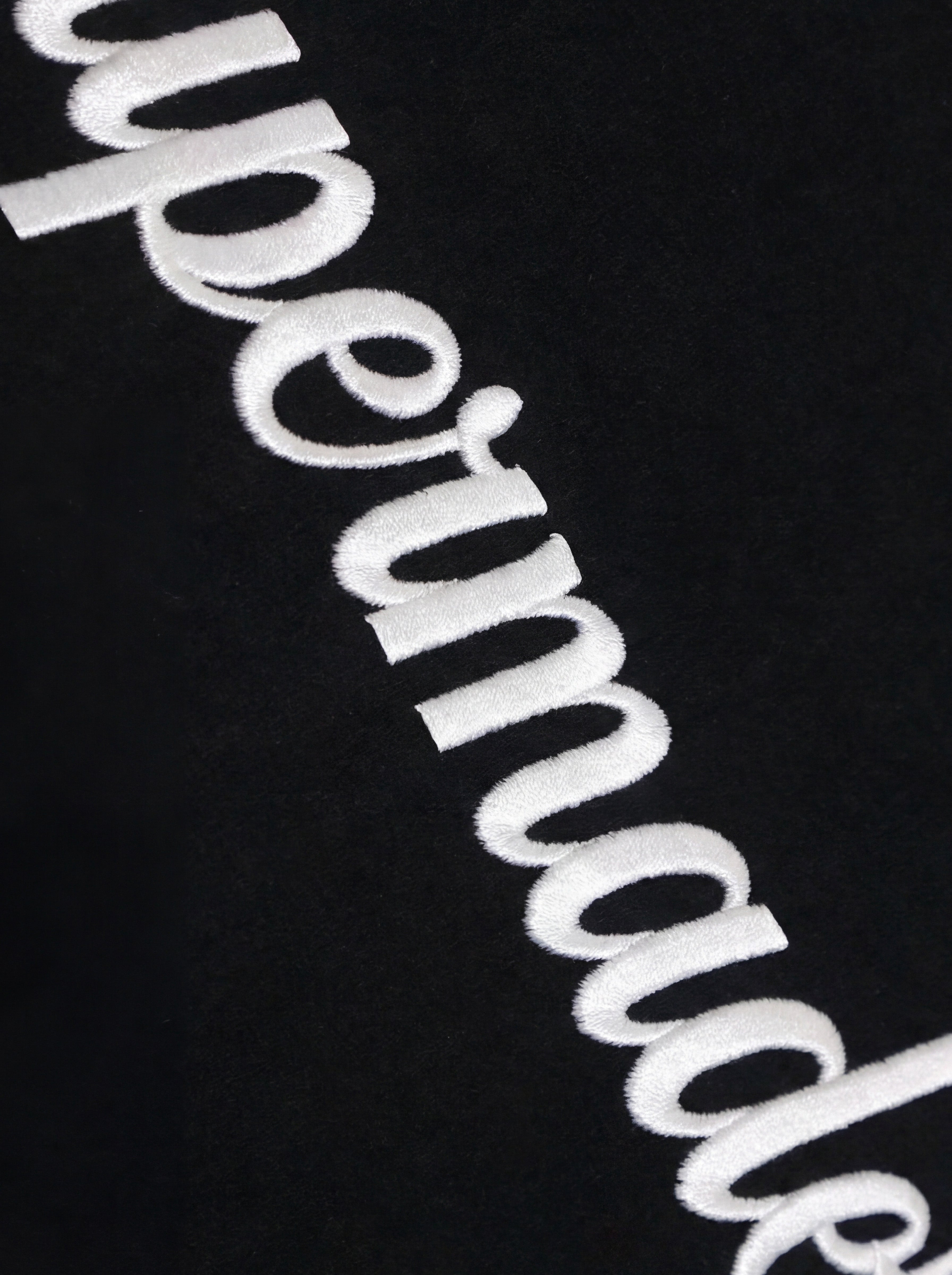 Suede Logo Embroidered Patchwork Short Sleeve T-Shirt
