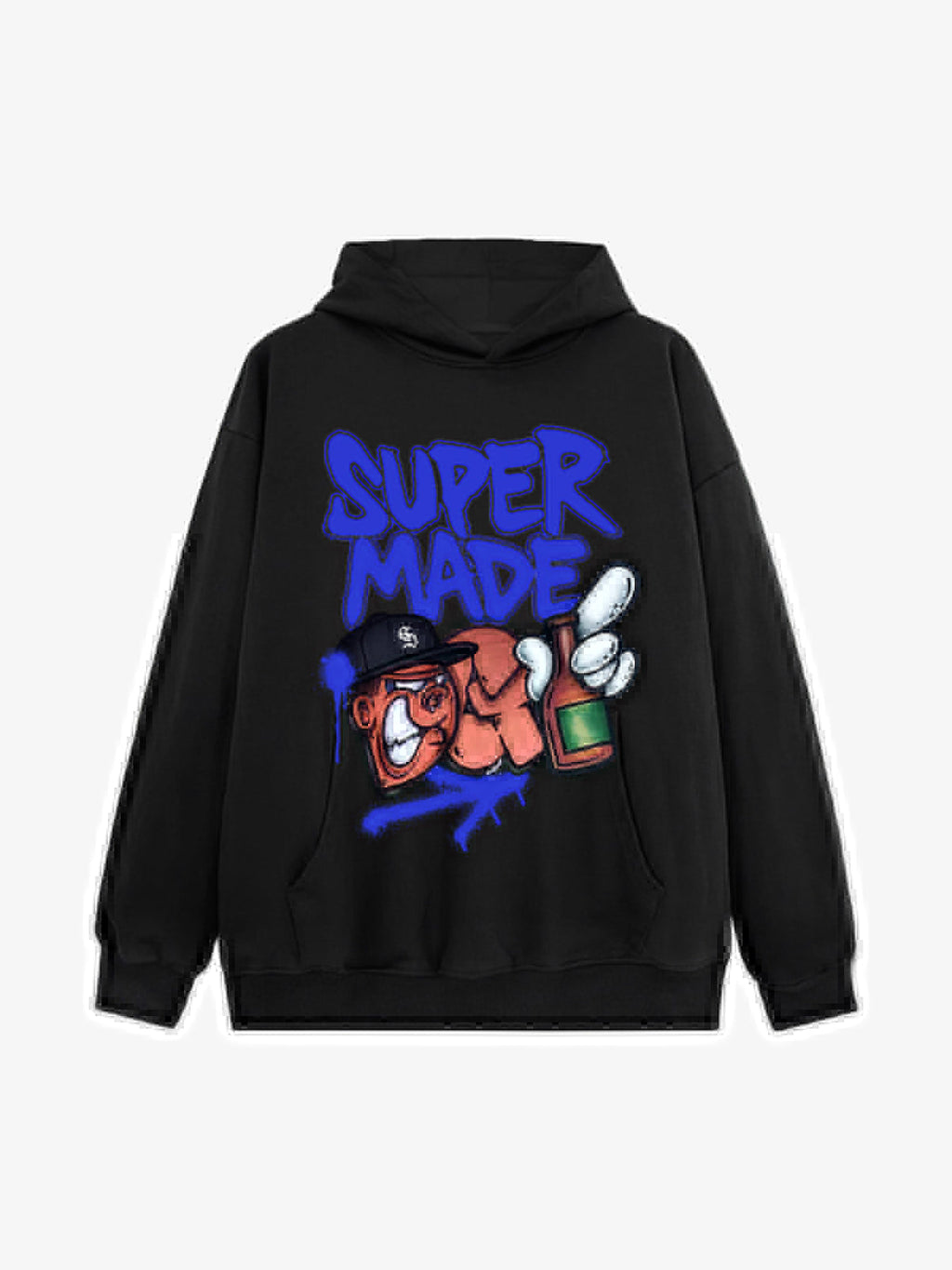 Original Contrast Color Letter Graphic Hoodie
