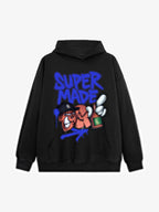 Original Contrast Color Letter Graphic Hoodie