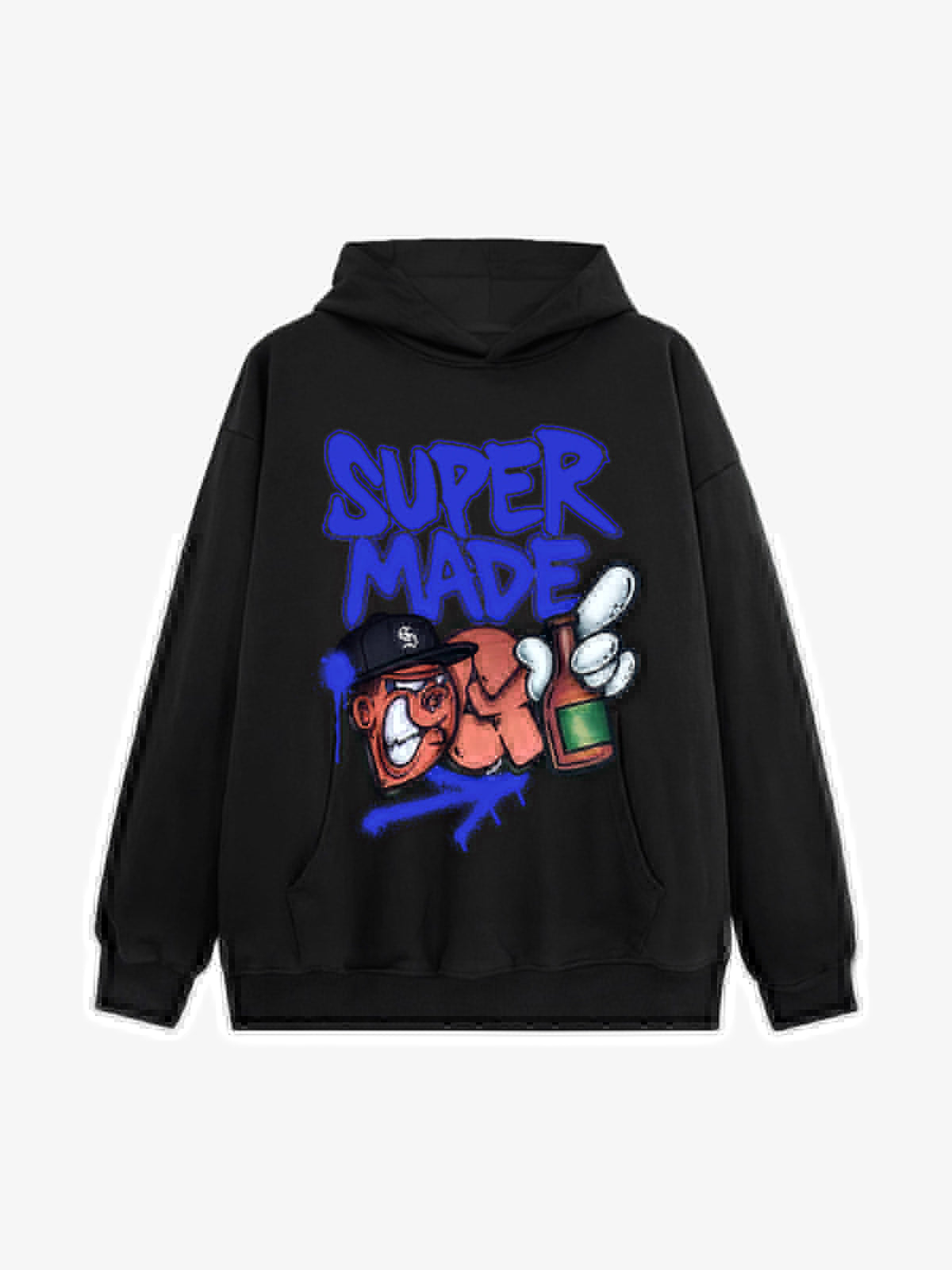 Original Contrast Color Letter Graphic Hoodie