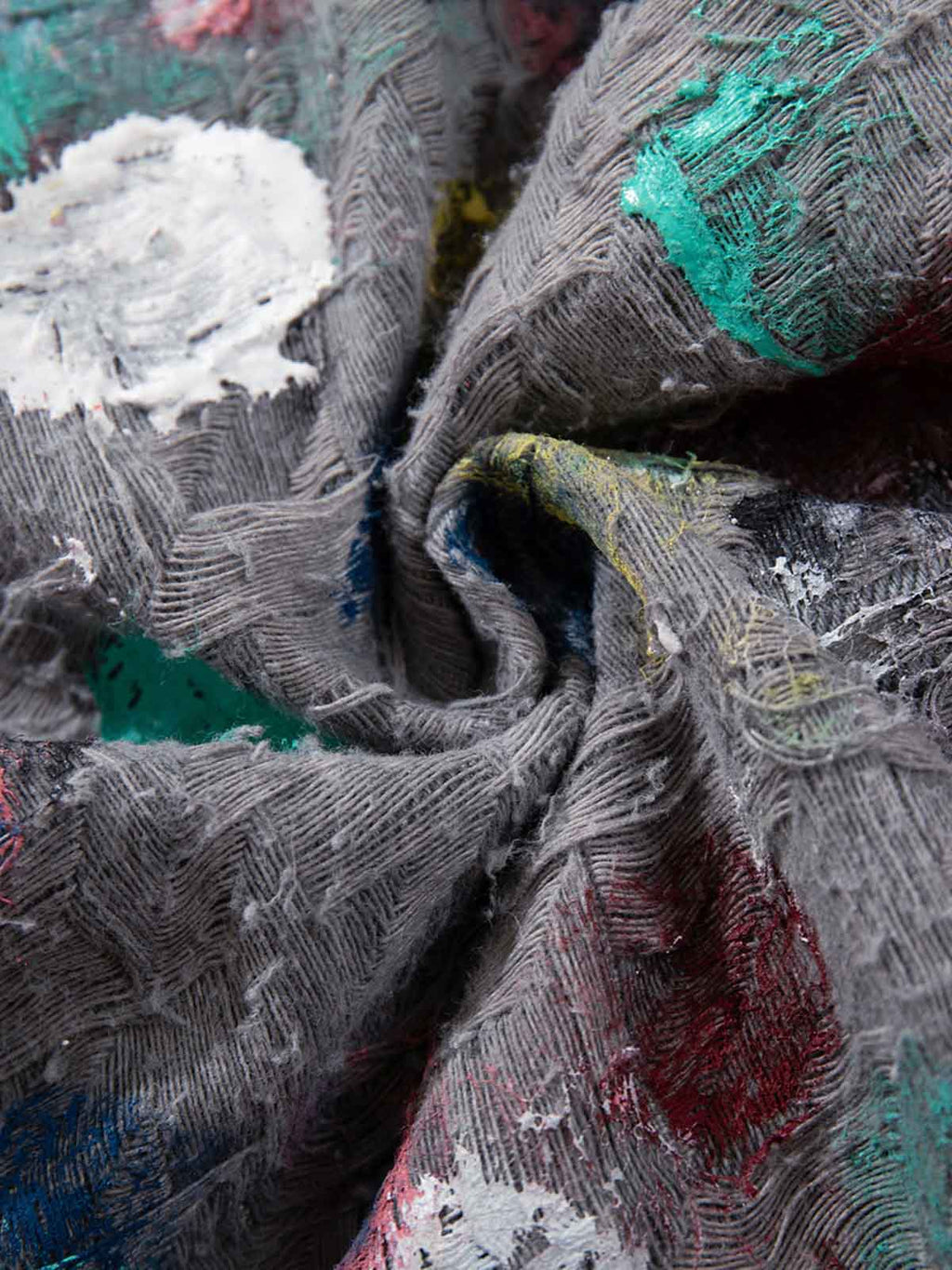Hand-Painted Frayed Wide Leg Jeans