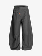 Adjustable Side Buttons Barrel Pants