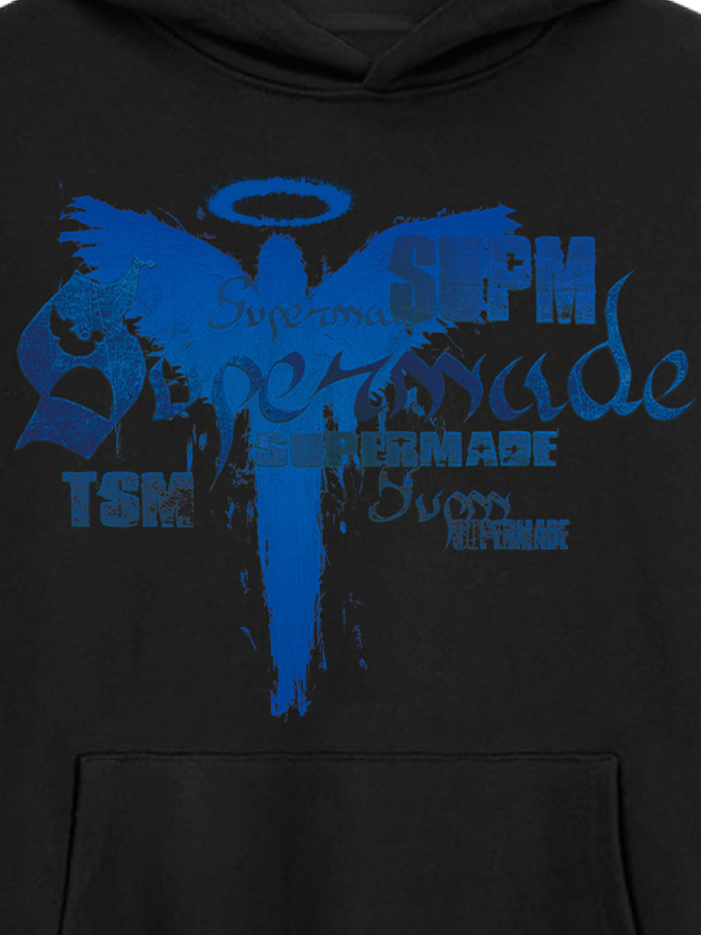 Vintage Washed Angel Halo Distressed Letter Graphic Hoodie