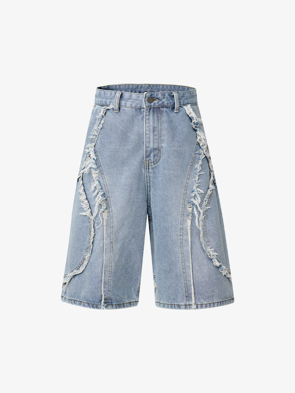 Theprecipice High Street Washed Distressed Denim Shorts - 2100
