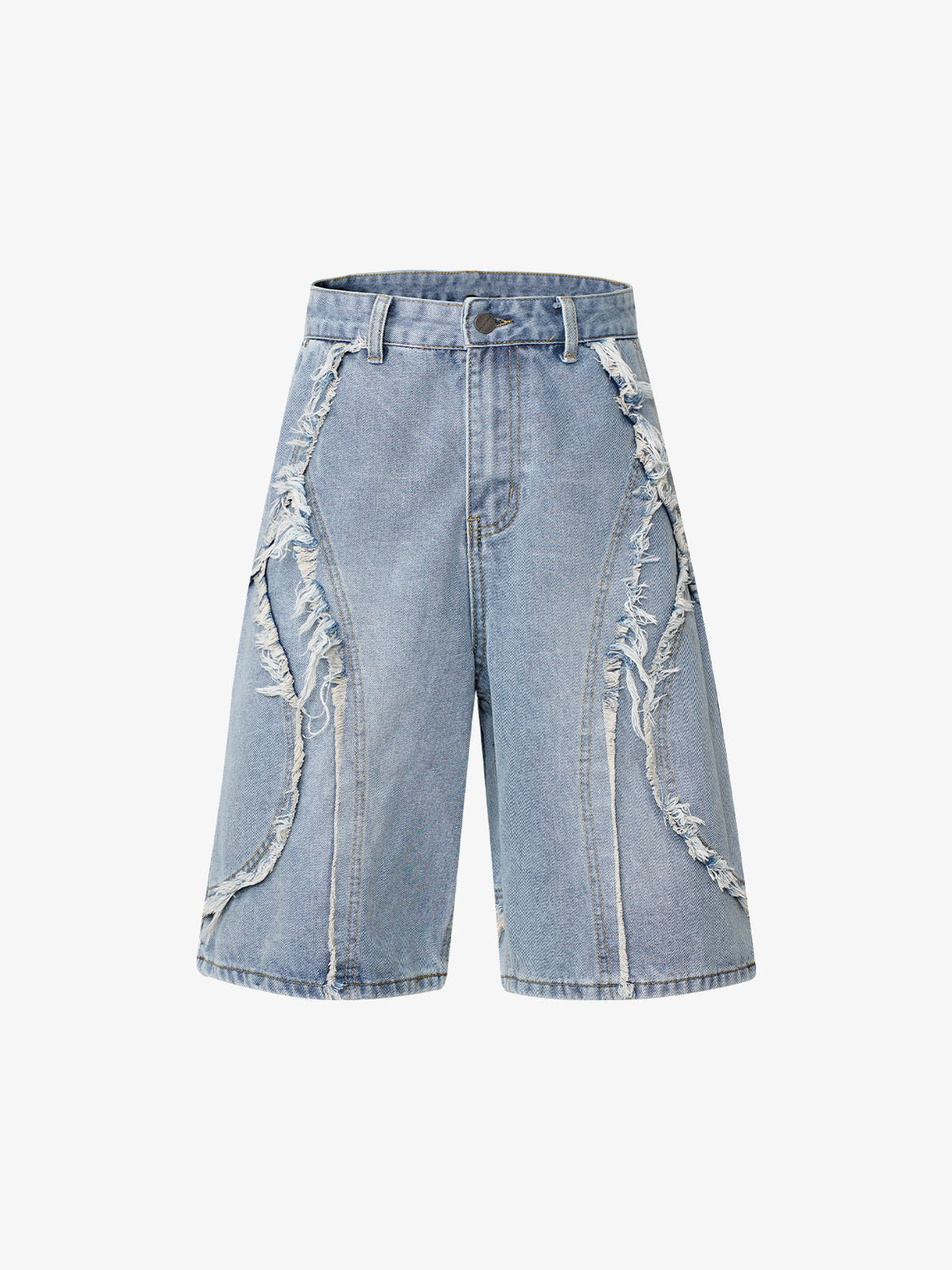 Theprecipice High Street Washed Distressed Denim Shorts - 2100