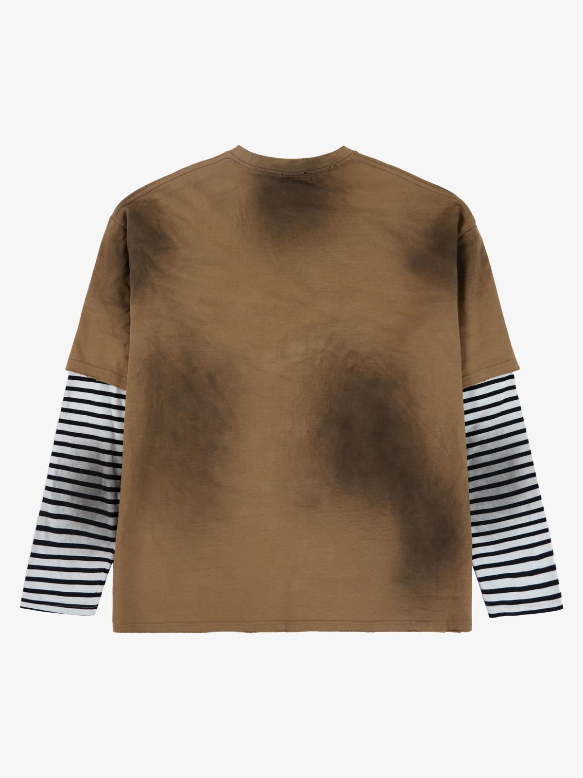 Grunge Graphic Distressed Cage Striped Long-Sleeve T-Shirt