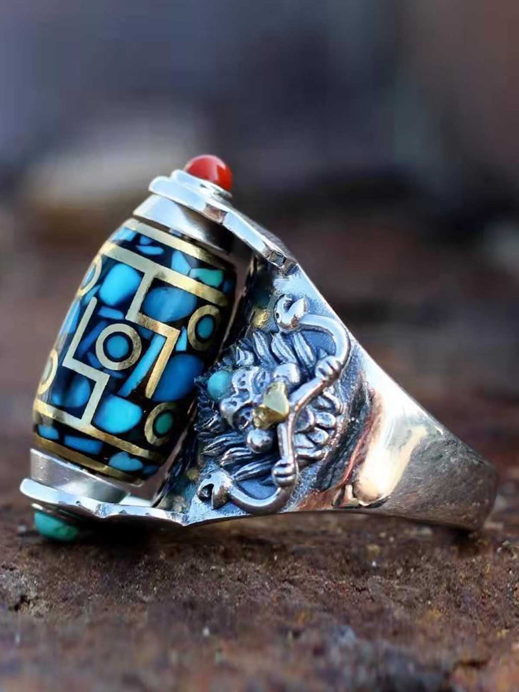Vintage Totem Stone Ring