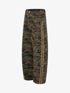 Street Camouflage Side-Striped Jeans