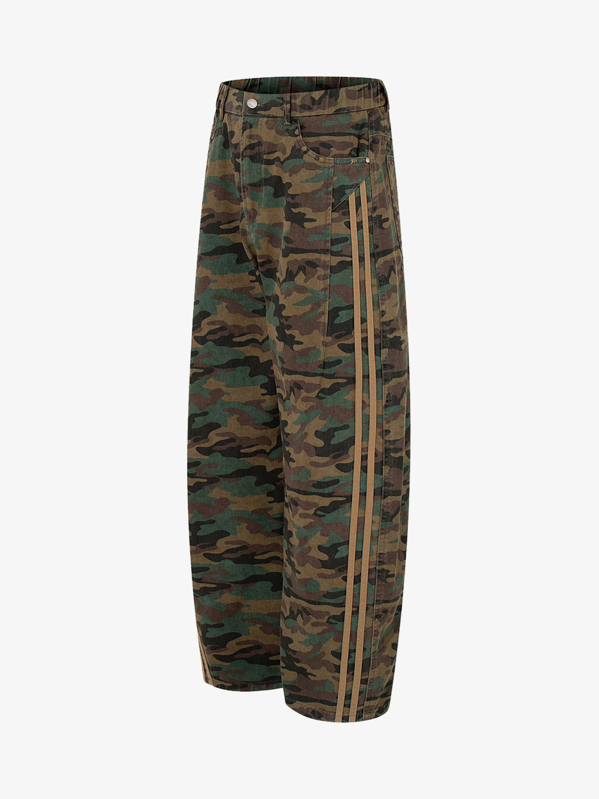 Street Camouflage Side-Striped Jeans