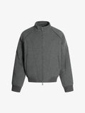 Panel Cut Stand Collar Zip Up Jacket