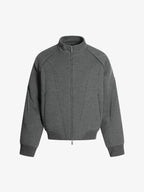 Panel Cut Stand Collar Zip Up Jacket