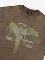 Distressed Washed Gothic Angel Graphic T-Shirt