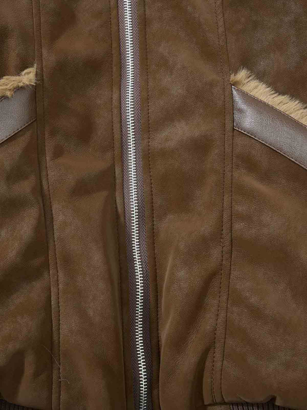Retro Detachable Faux Fur Collar Suede Fleece Hoodie Jacket