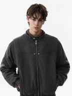 Street Outdoor Detachable Fur Collar Fleece Hooded Padded Jacket