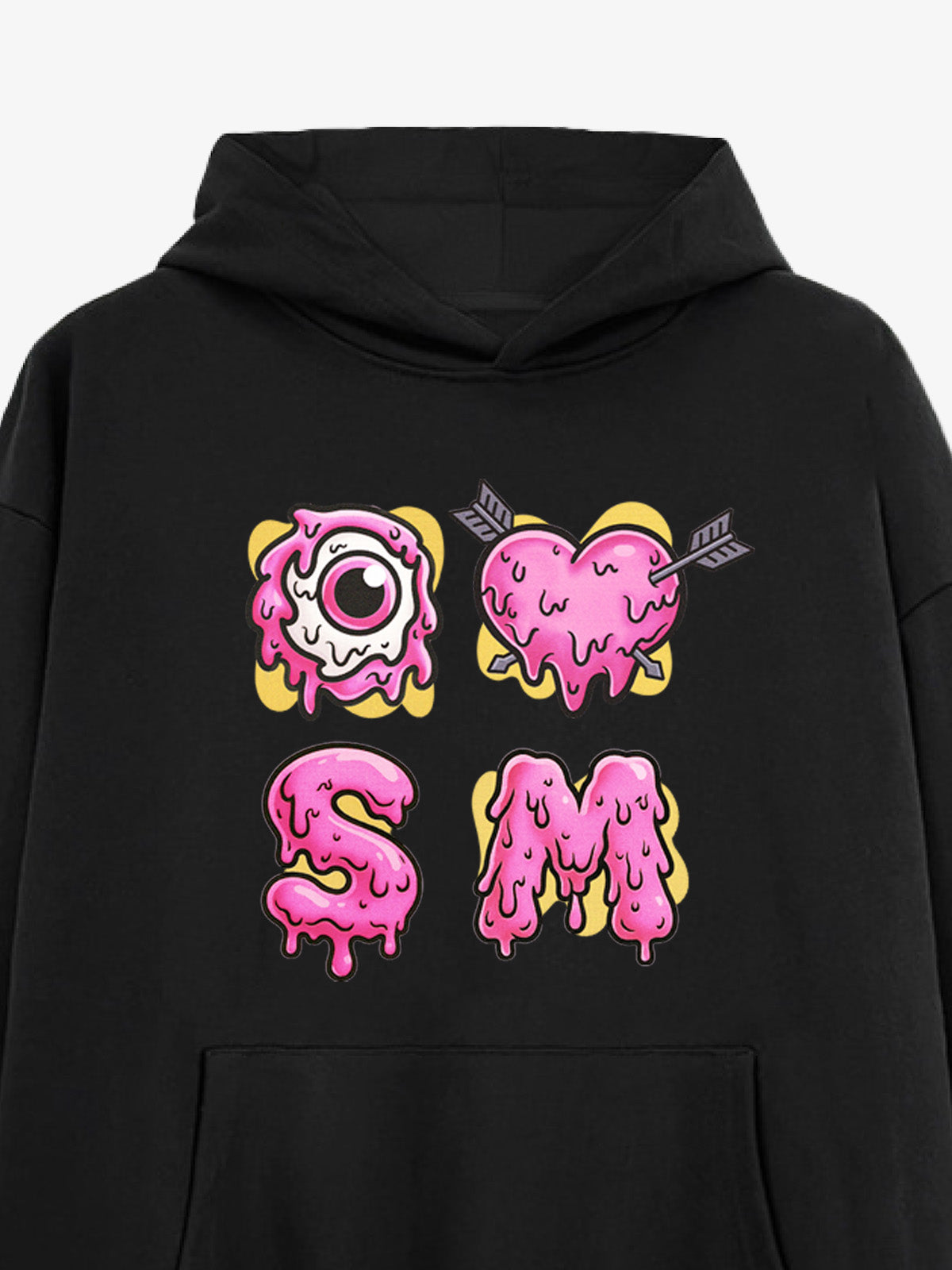 Street Dripping Letter Eyeball Graffiti Hoodie